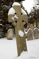 Snow-Covered Gravestone