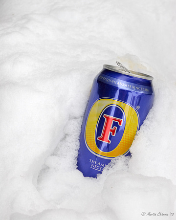 Discarded Beer Can in Snow